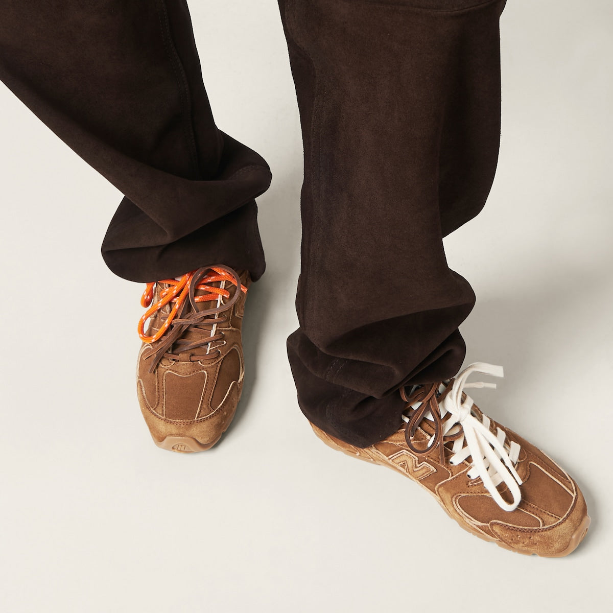 NB (WMNS) x Miu Miu 530 SL Suede and Mesh Sneakers Orange Laces